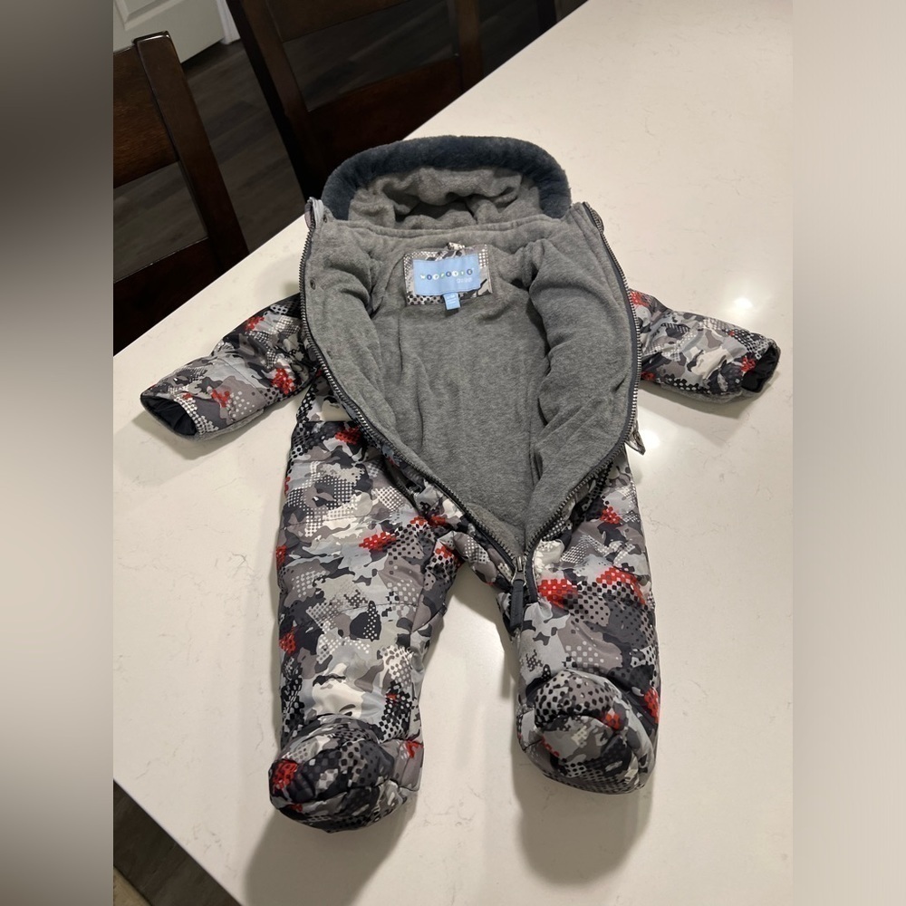 Wippette Hooded Snowsuit, Size Boys 6-9M Color (Camo) Gray - Picture 3 of 8